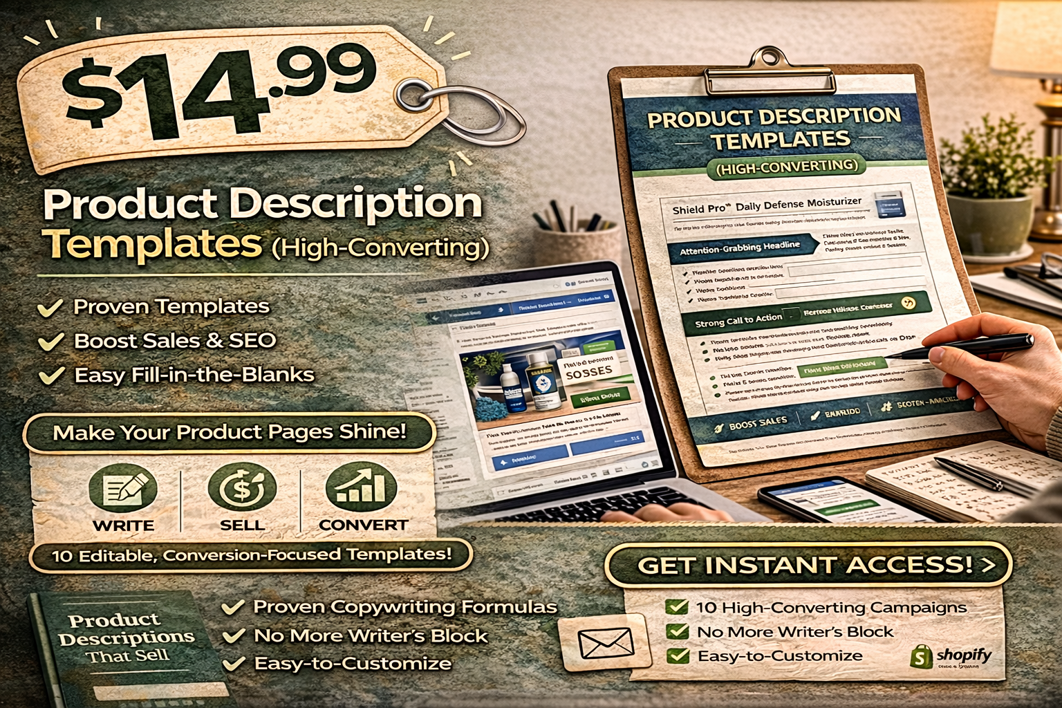 Product Description Templates (High-Converting) – $14.99