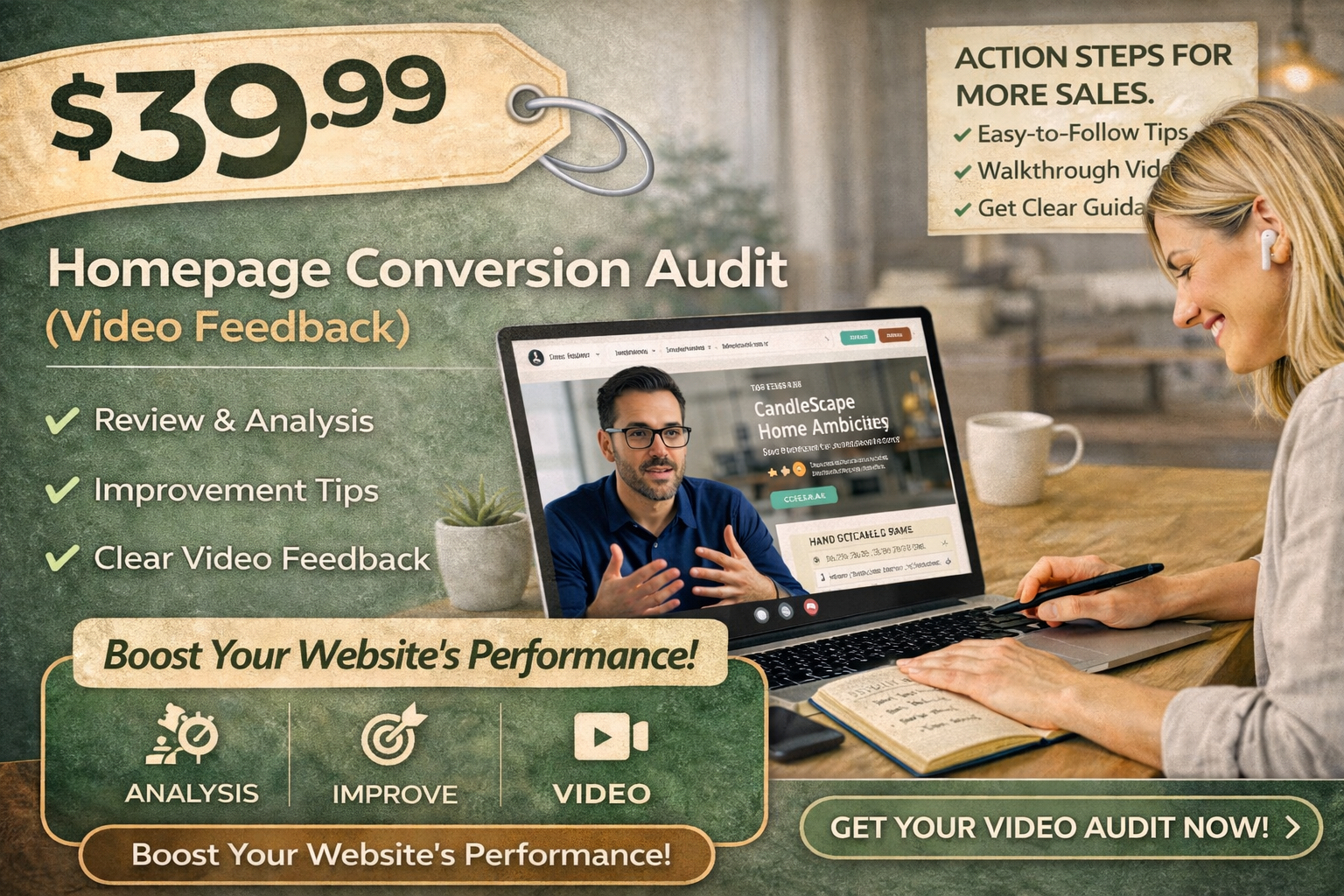 Homepage Conversion Audit (Video Feedback) – $39.99