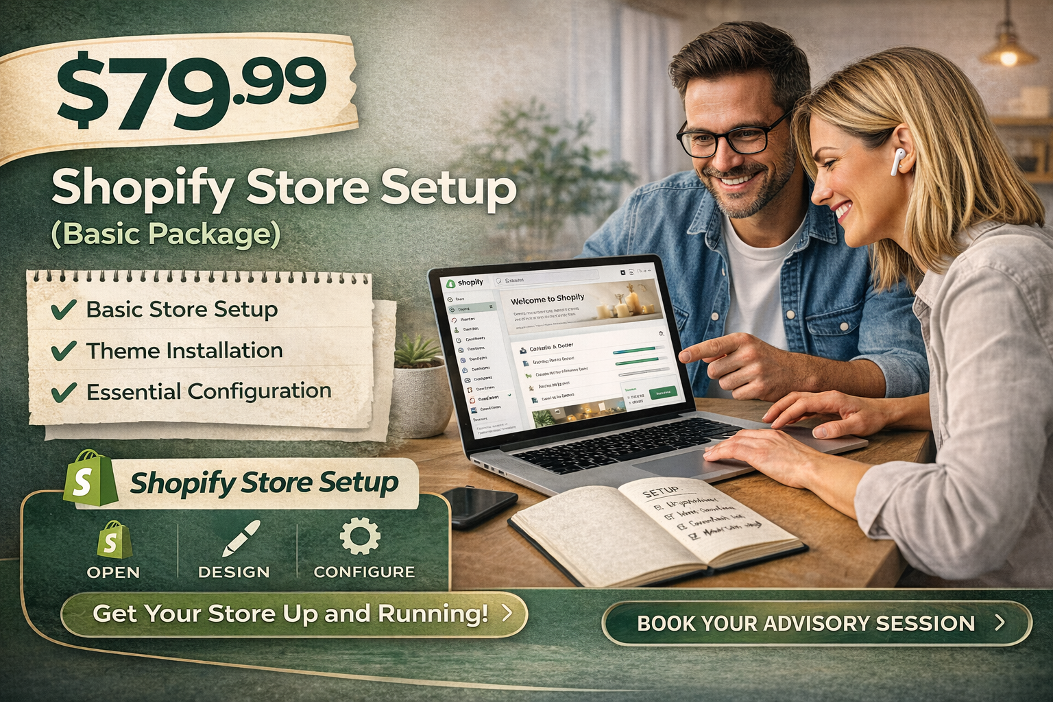 Shopify Store Setup (Basic Package) – $79.99